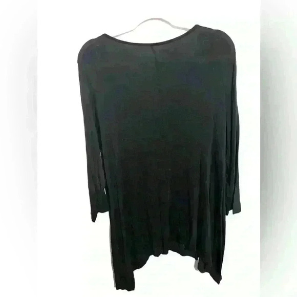 Simply Emma Ladies Plus Knit Top Black Size 1X  Pleated Asymmetrical - Picture 2 of 6